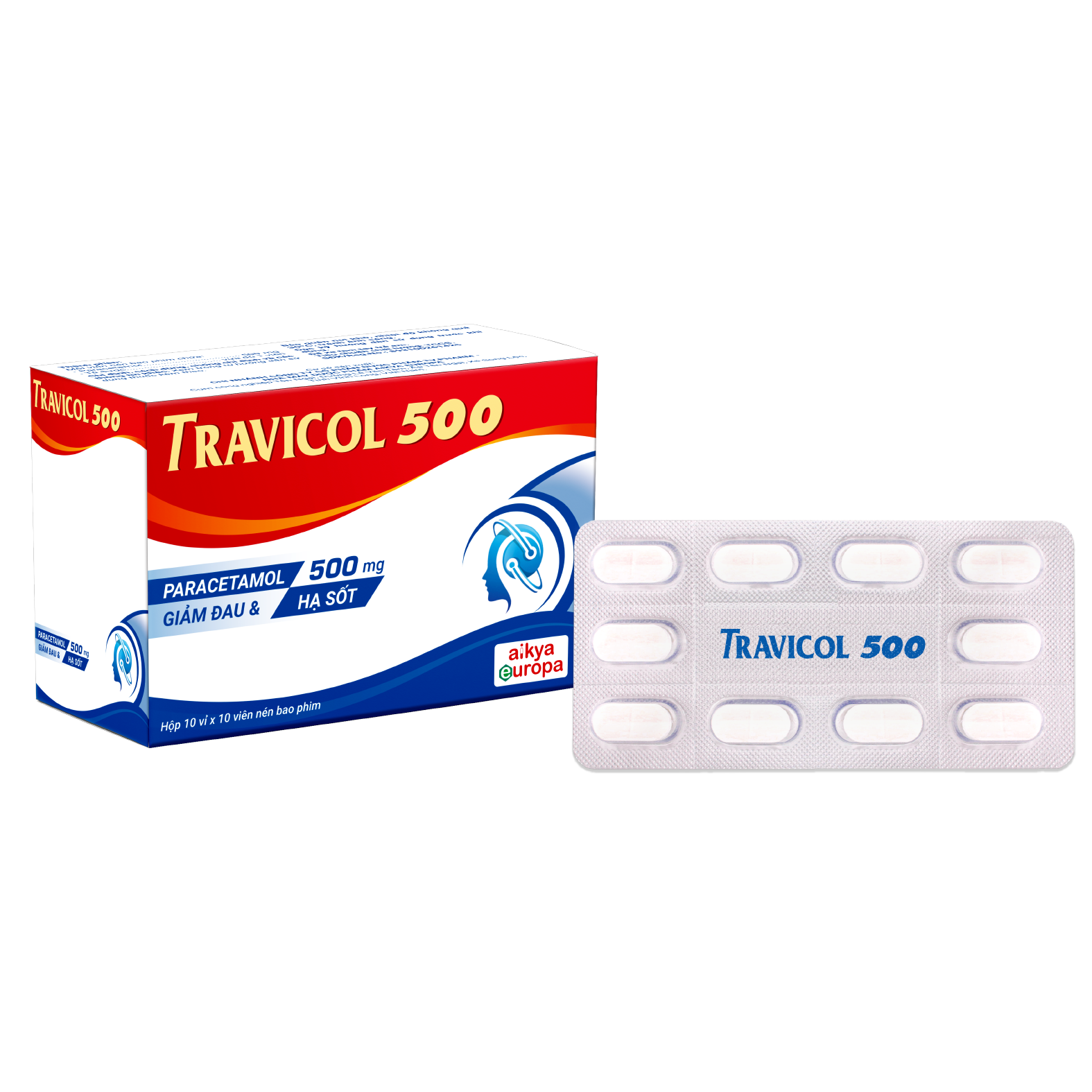Viên nén bao phim Travicol 500 V/10, H/100 EU